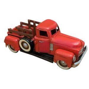 12" Red Pickup Metal Truck Centerpiece/Home Decor